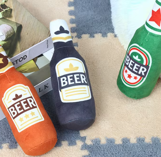 🍺 Bierflaschen-Plüschtier Set